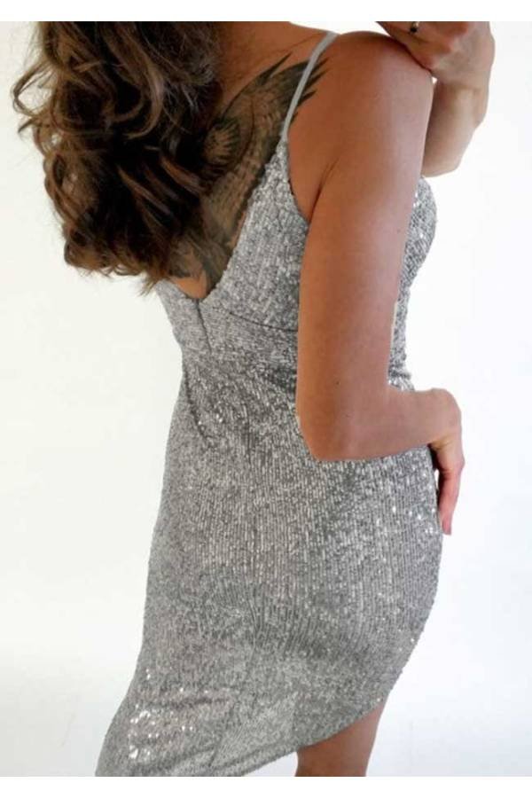 Vestido lentejuelas midi de fiesta Chole
