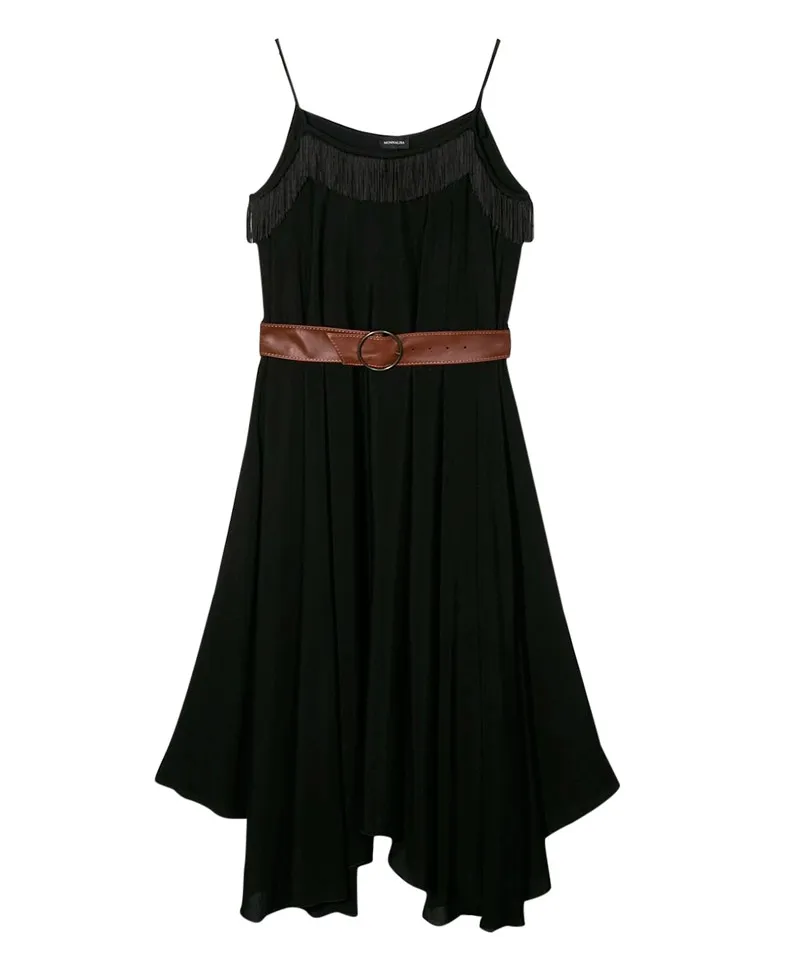 Vestido MONNALISA Negro Cinturón