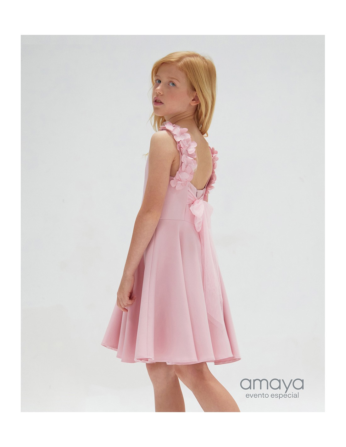 Vestido Niña Junior Ceremonia Rosa Amaya Fashion For Kids