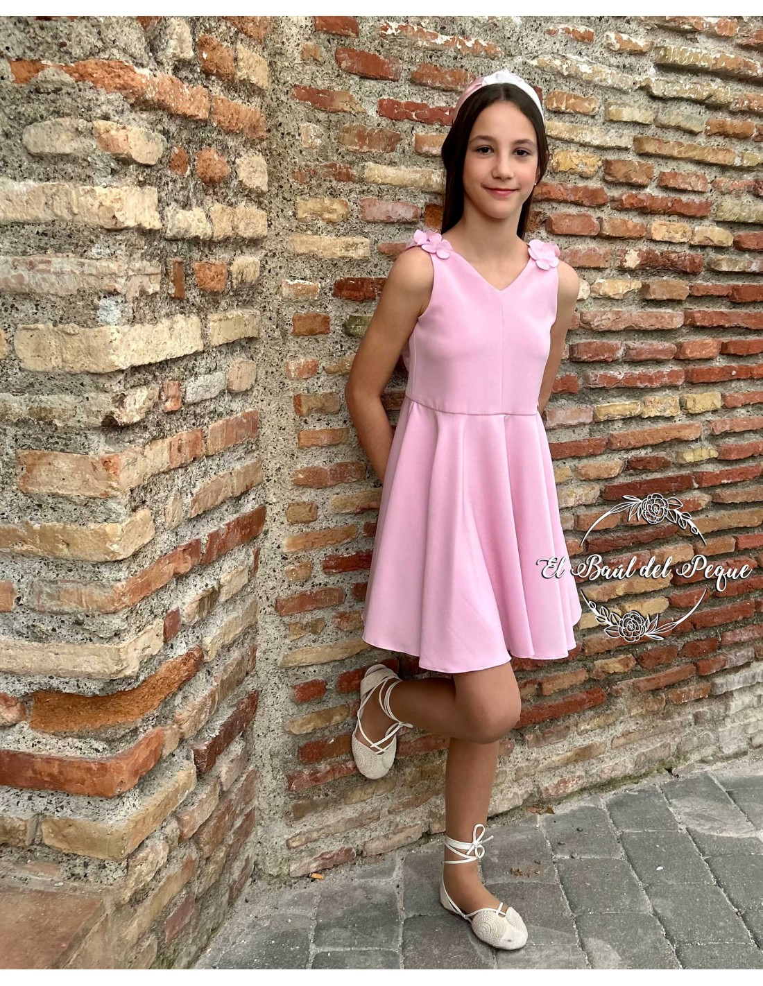 Vestido Niña Junior Ceremonia Rosa Amaya Fashion For Kids