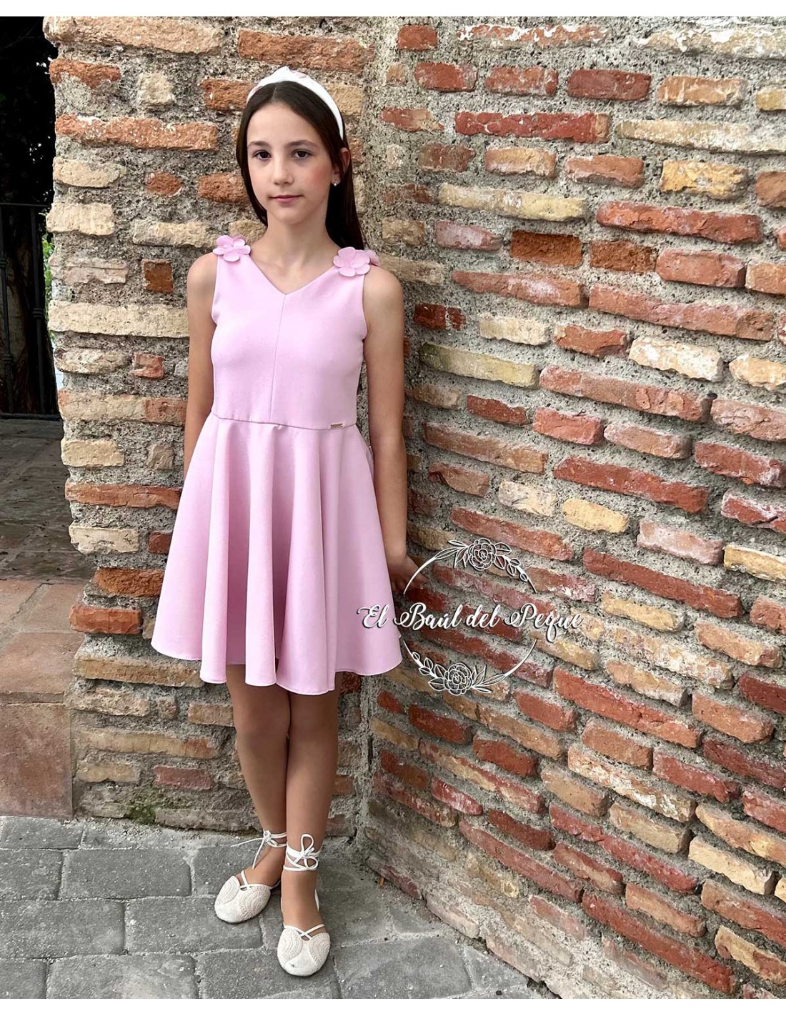 Vestido Niña Junior Ceremonia Rosa Amaya Fashion For Kids