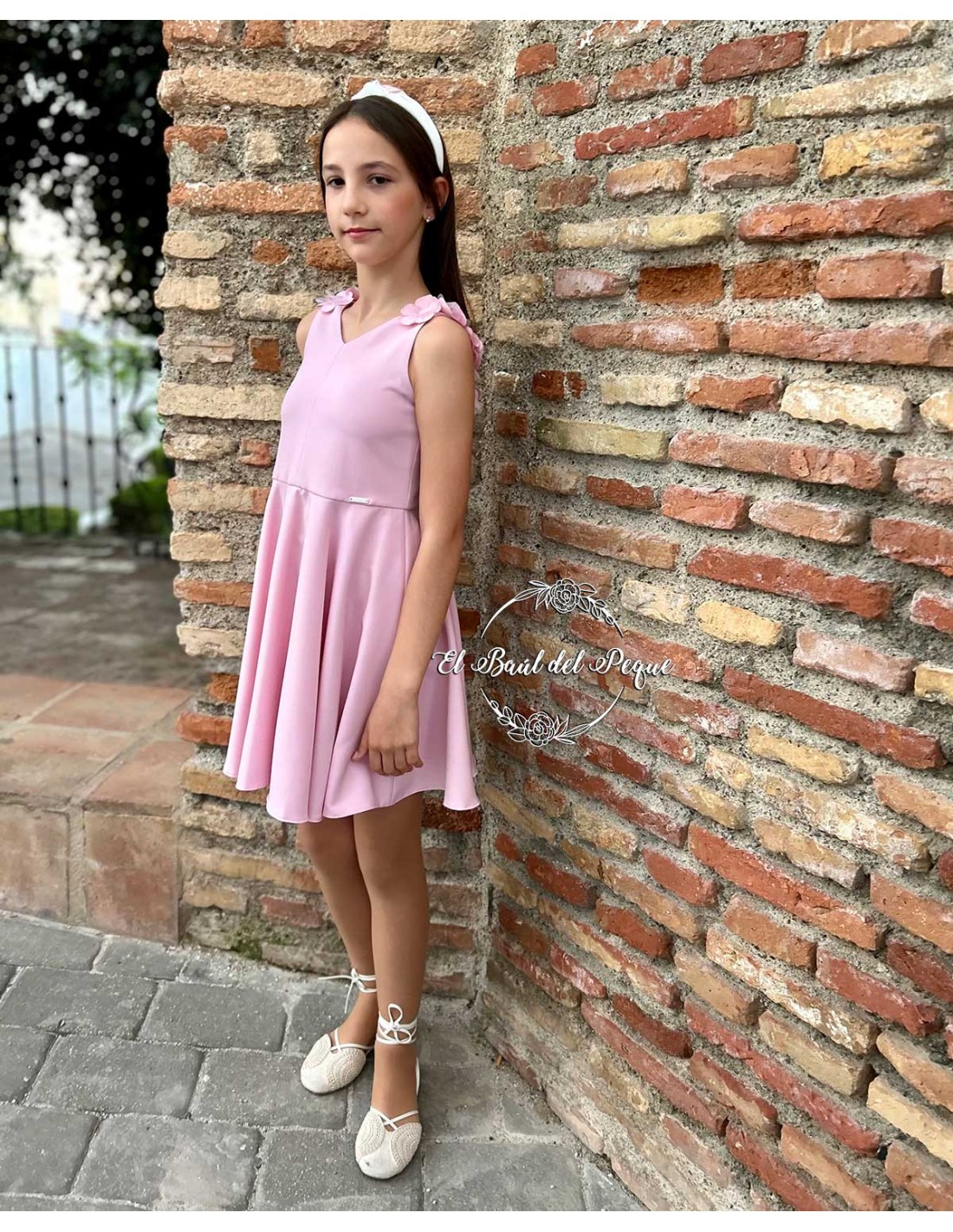 Vestido Niña Junior Ceremonia Rosa Amaya Fashion For Kids