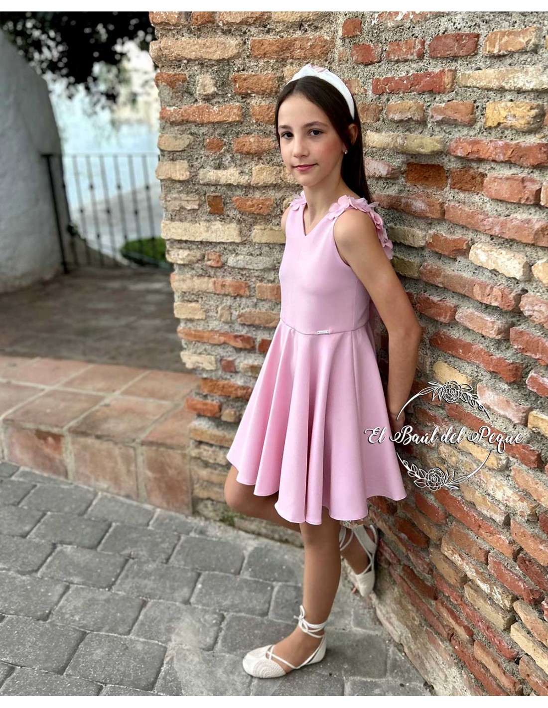 Vestido Niña Junior Ceremonia Rosa Amaya Fashion For Kids