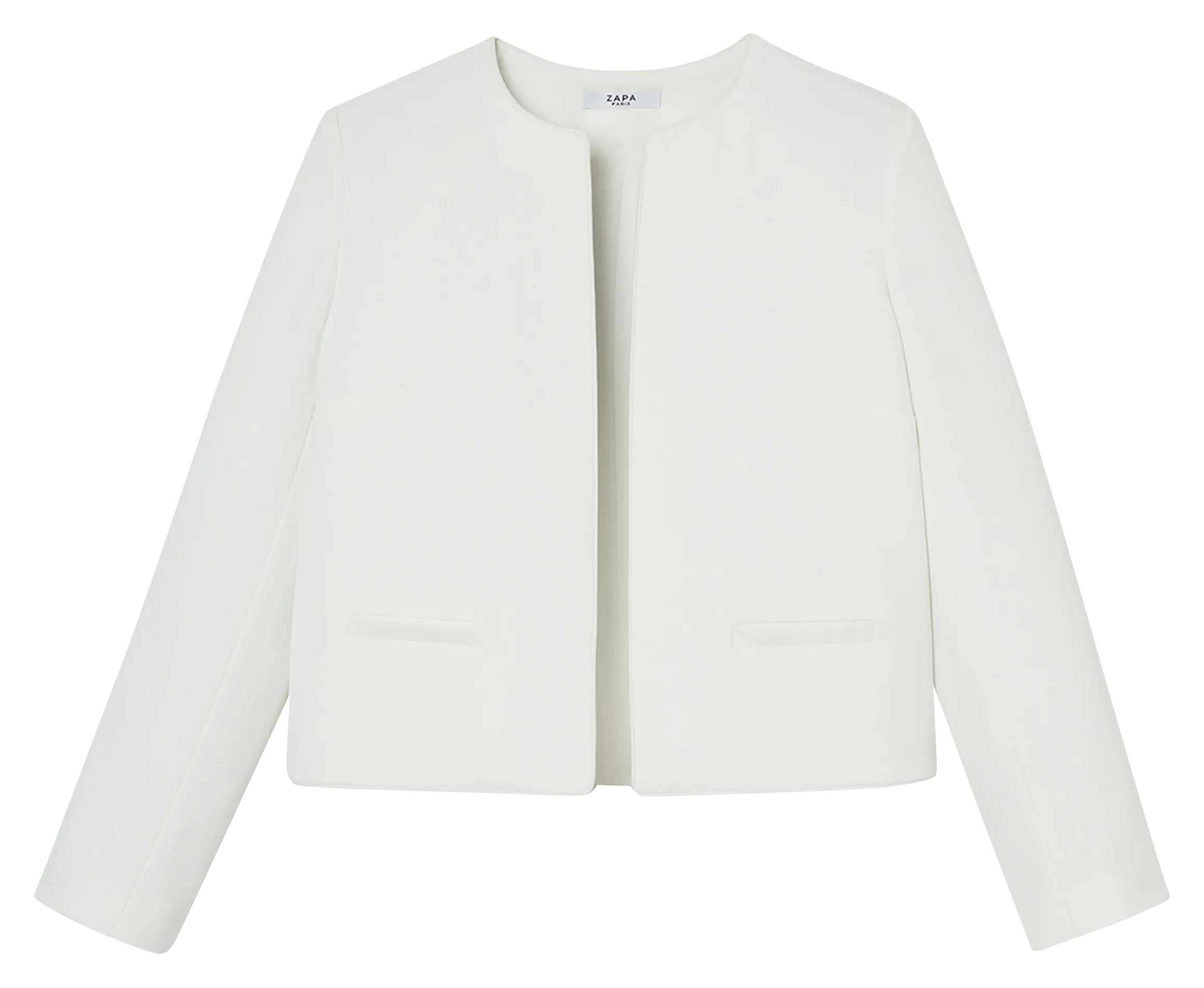 VINCENZO  CHAQUETA CORTA CON CUELLO REDONDO EN BLANCO