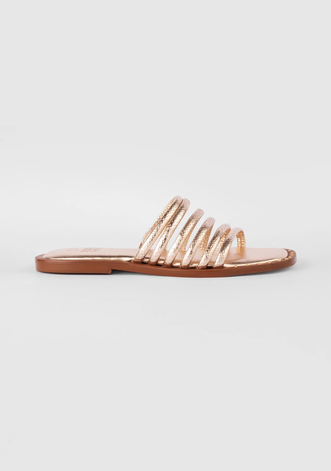 Vinci Shoes Analu Snake Gold Sandals