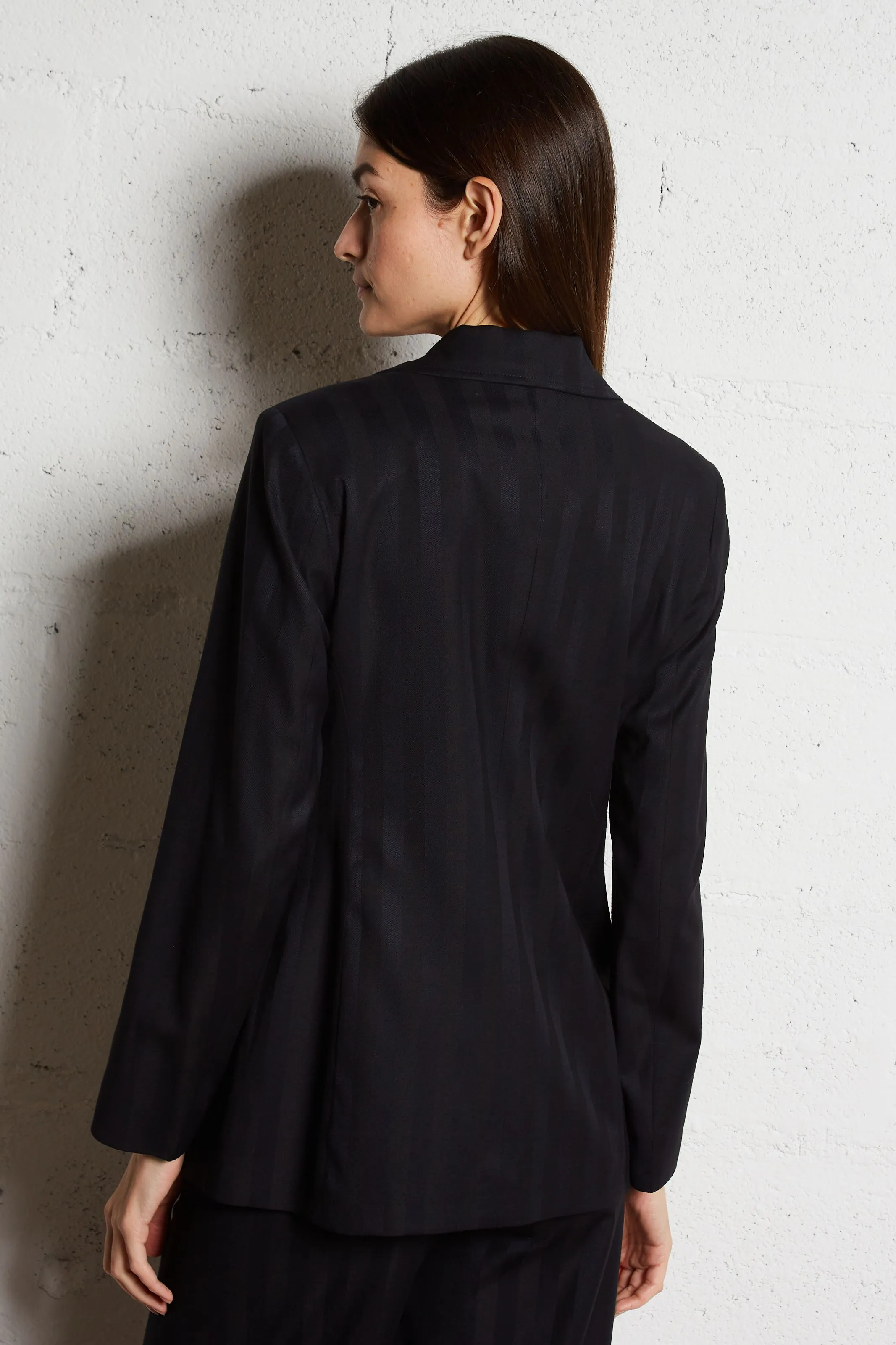 VITALO  CHAQUETA DE TRAJE RECTA A RAYAS EN AZUL