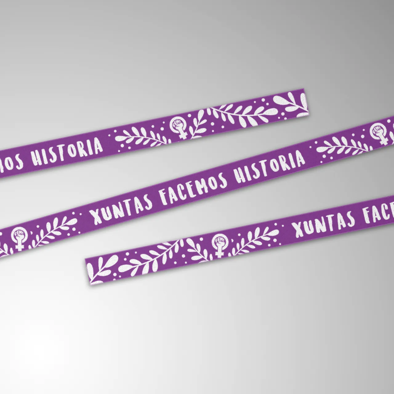 Xuntas facemos Historia. 8M Pack de 10 pulseras de tela