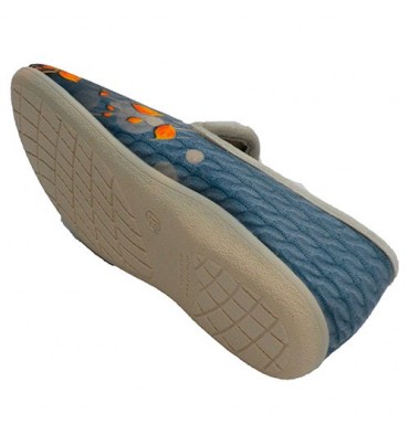 Zapatilla mujer invierno cerrada niña con gorro y bufanda Aguas nuevas en azul