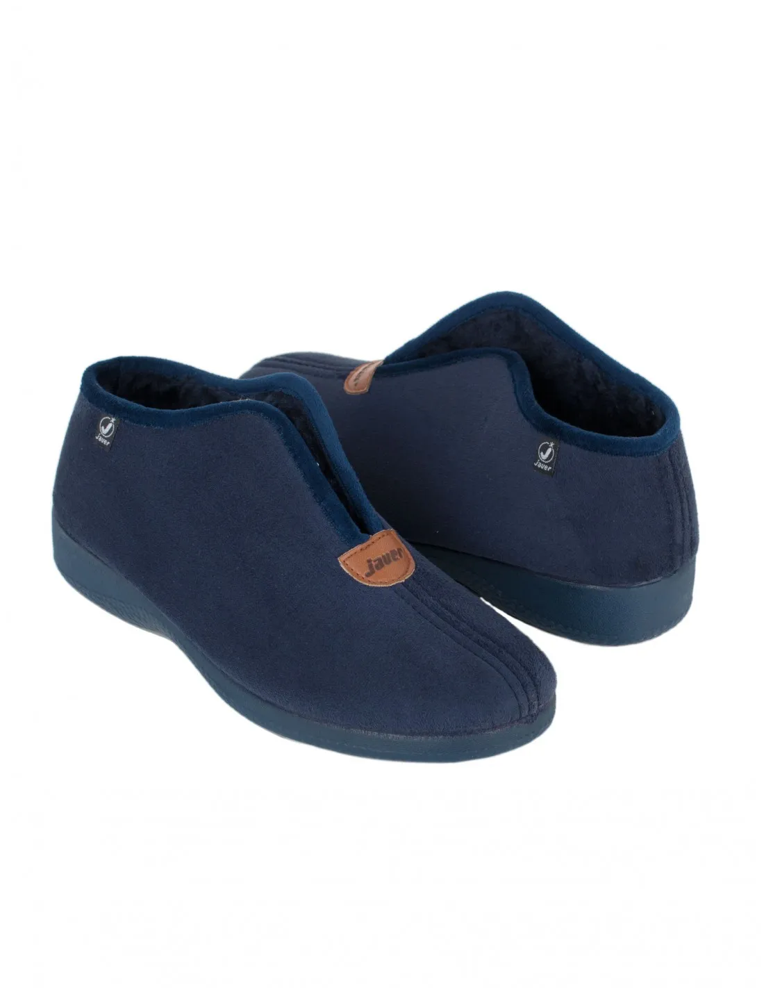Zapatillas Casa Abotinadas Forro Pelo Azul