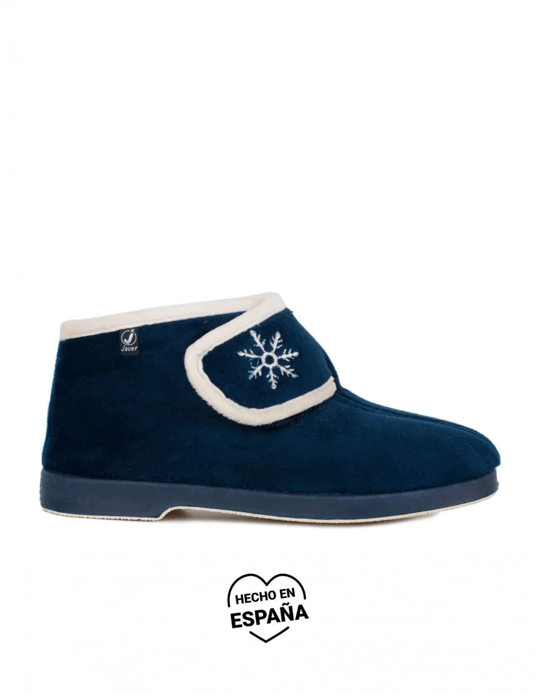 Zapatillas Casa Abotinadas Velcro Azul Marino