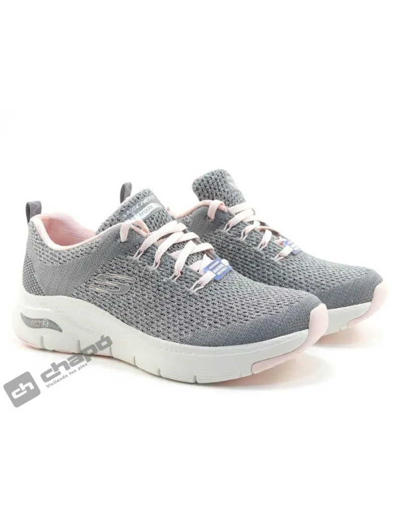 ZAPATILLAS DEPORTIVA GRIS SKECHERS 149058 ** ARCH FIT