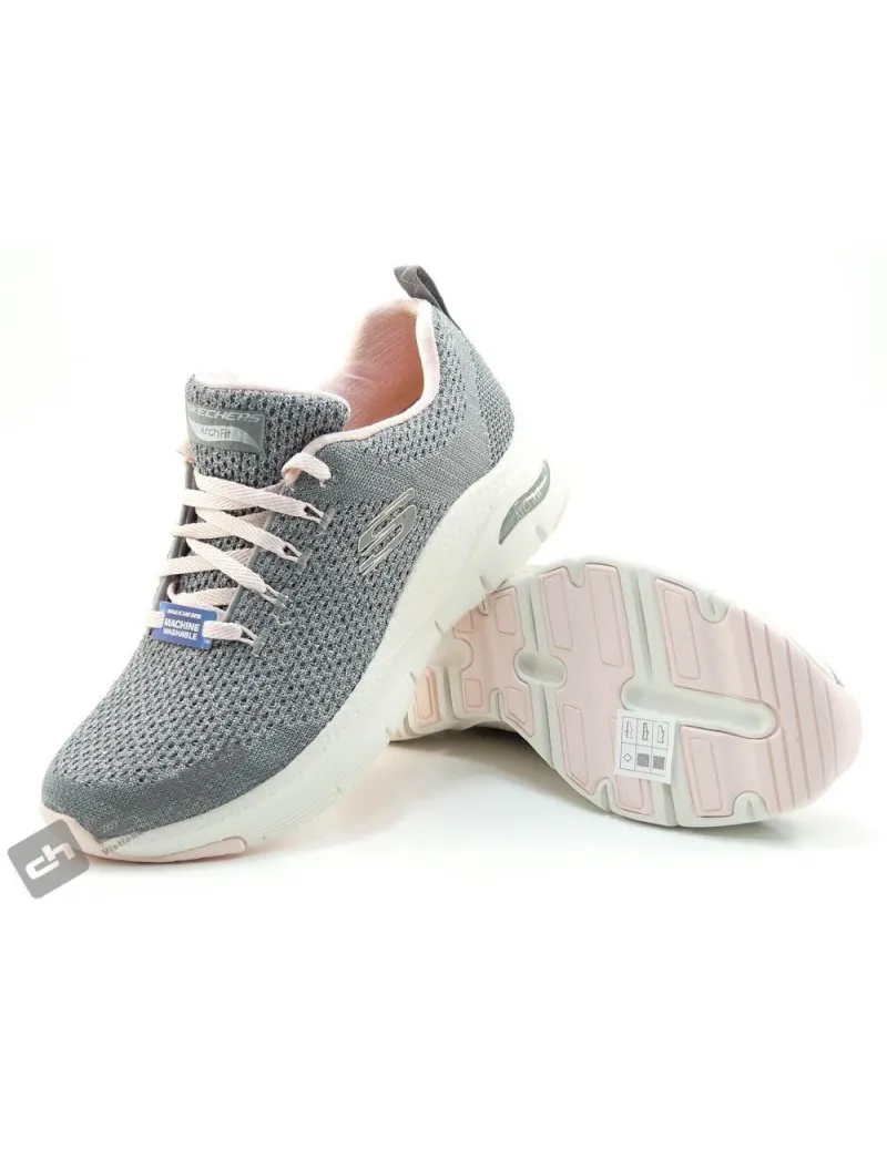 ZAPATILLAS DEPORTIVA GRIS SKECHERS 149058 ** ARCH FIT