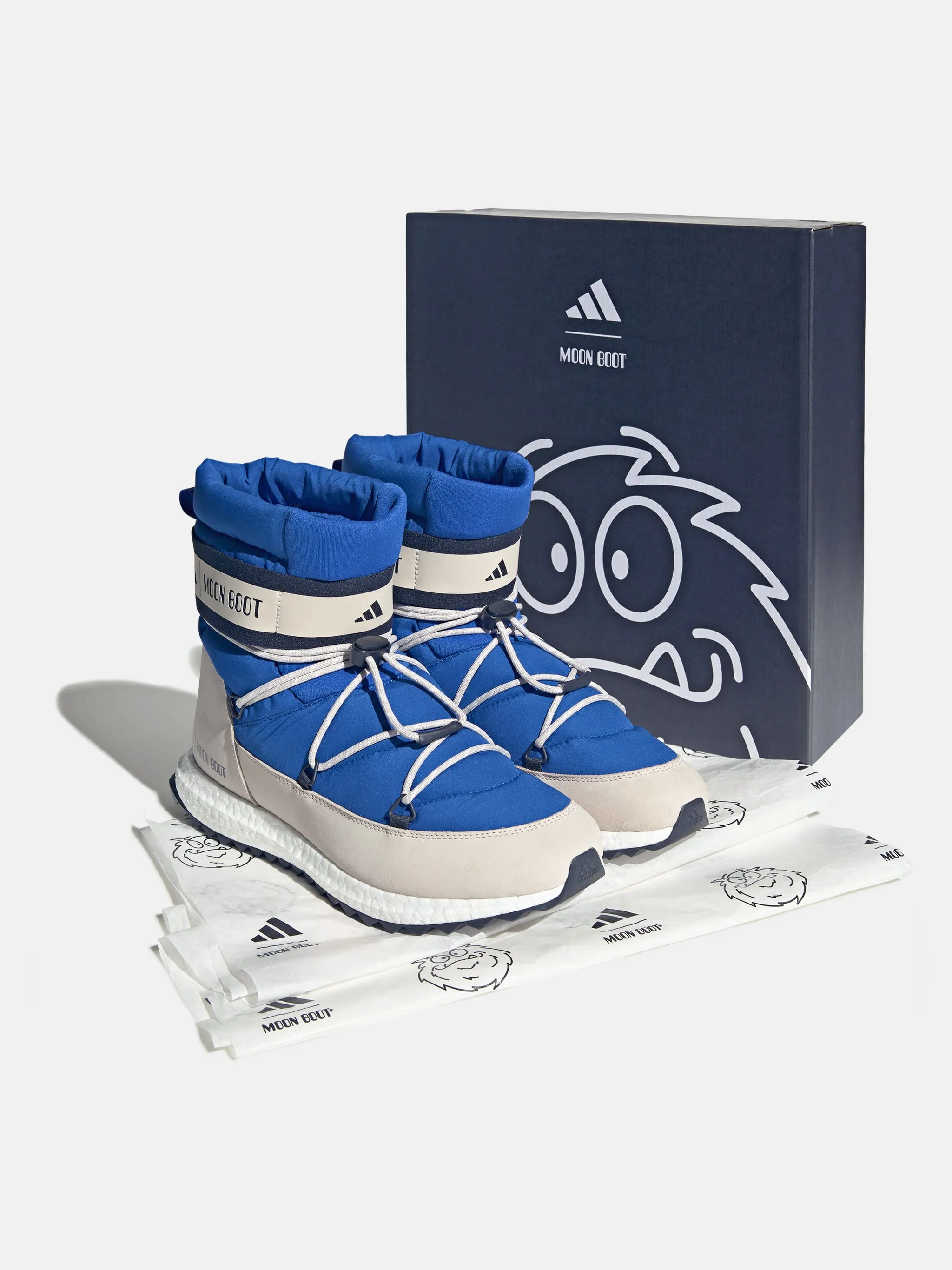 Zapatillas Moonboost Low High azul de adidas x Moon Boot