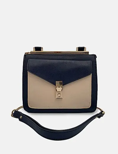 Zara Bolso azul marino satchels
