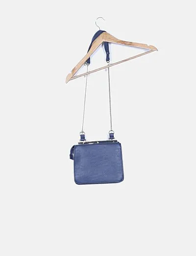 Zara Bolso azul marino satchels